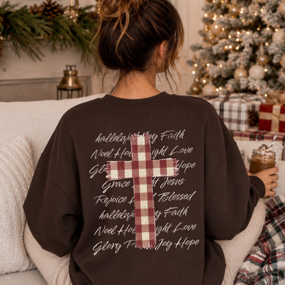 Gingham Christmas Cross