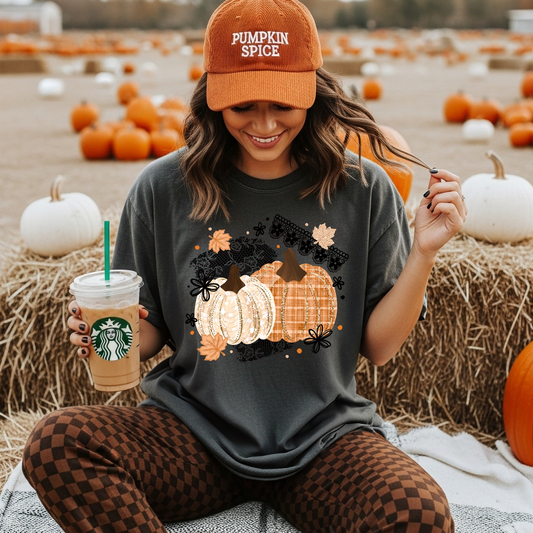 Glitter Appearance Pumpkins With Lace