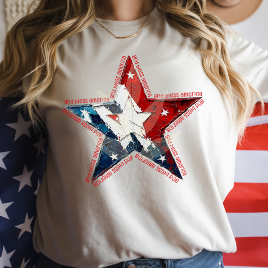 God Bless America Painted Star