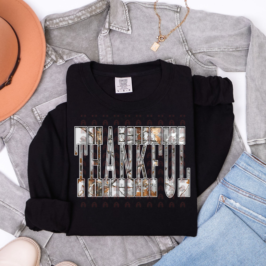 Gray Camo Thankful