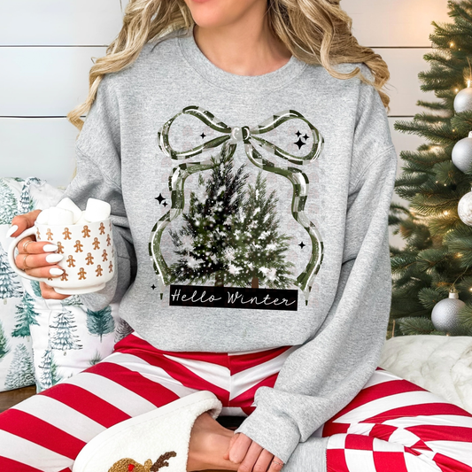 Green Black Check Hello Winter