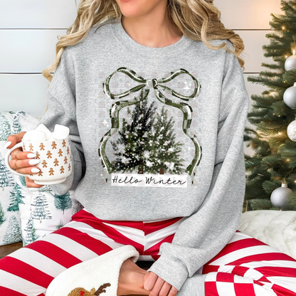 Green Black Check Hello Winter