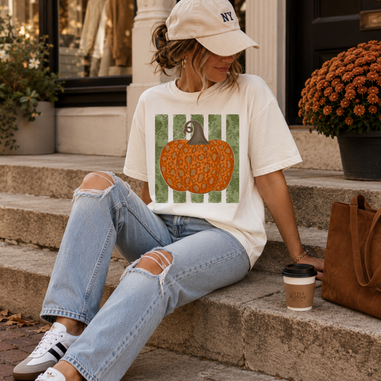 Green Patterned Stripe Pumpkins