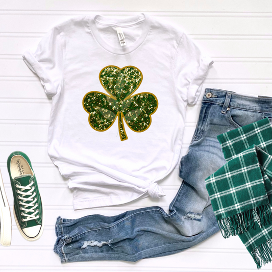 Green Shamrock With Gold