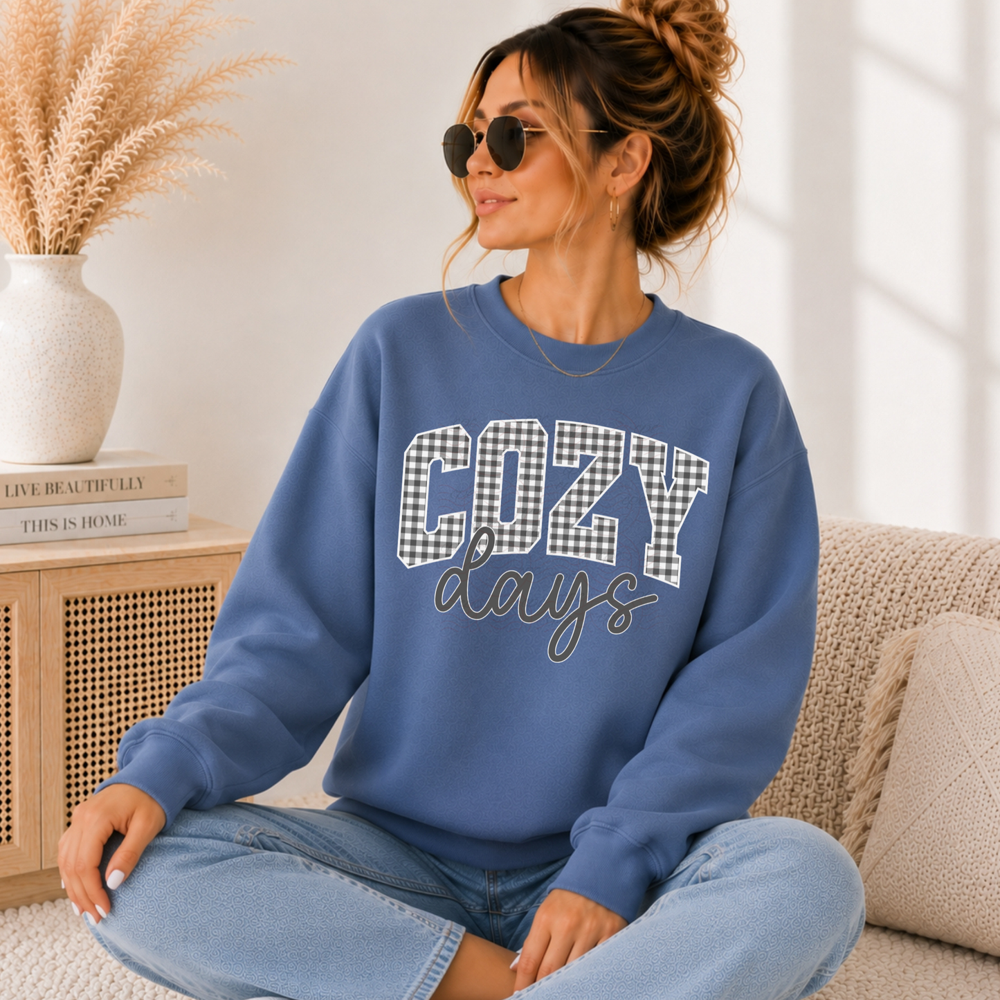 Grey Check Cozy Days