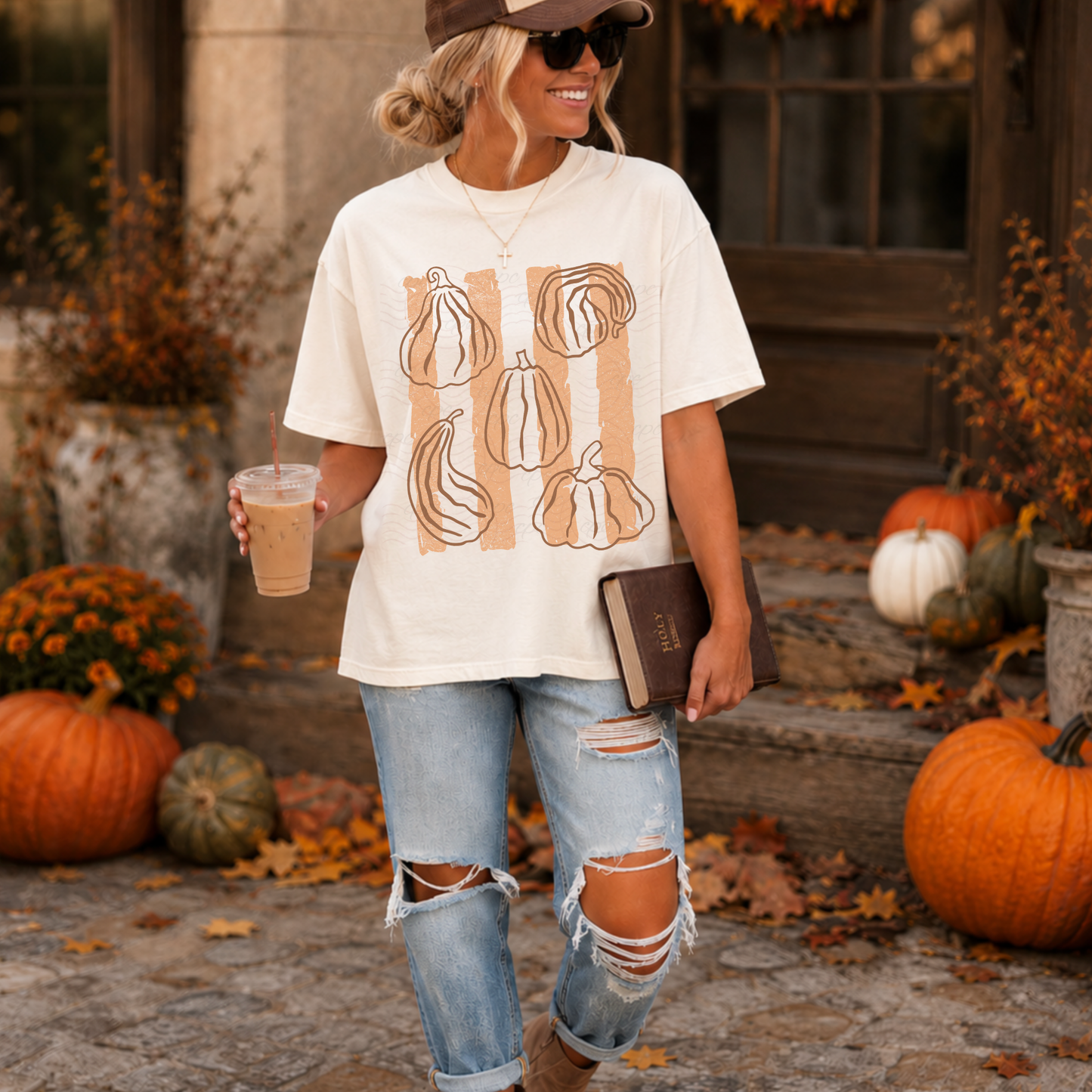 Grunged Stripes Pumpkins
