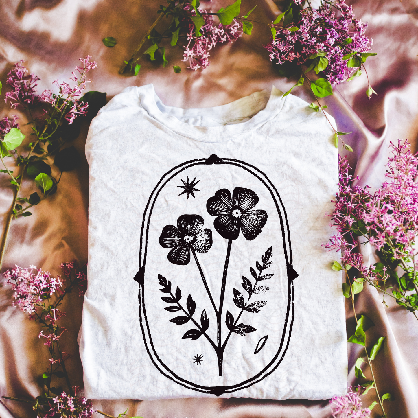 Grunge Flowers In Frame