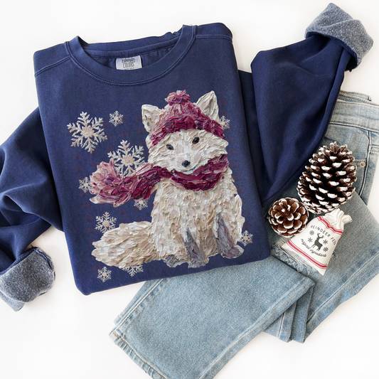 Hand Painted Artic Fox