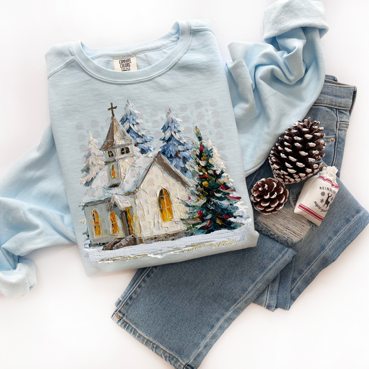 Hand Painted Christmas Church