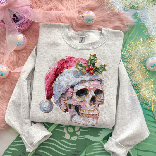 Hand Painted Christmas Skull