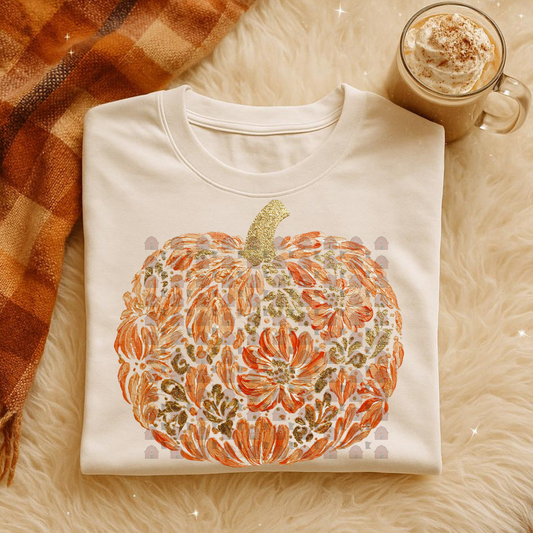 Handpainted Floral Pumpkin