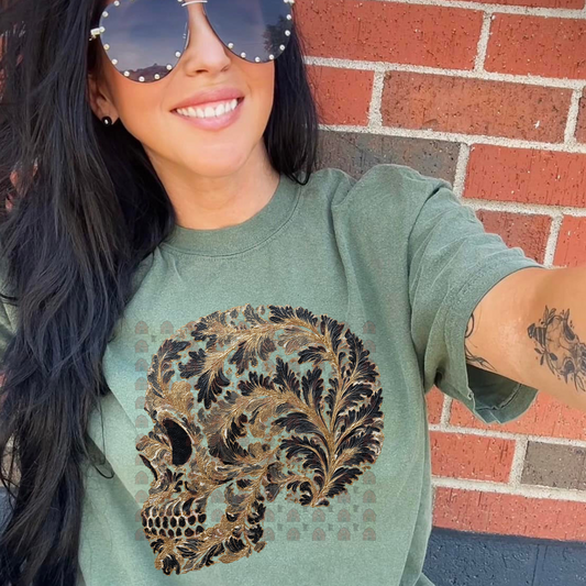 Handpainted Flourish Skull