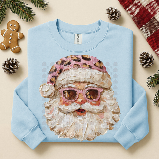 Hand Painted Leopard Hat Santa