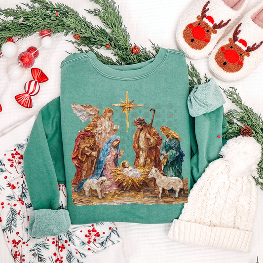 Hand Painted Nativity Scene