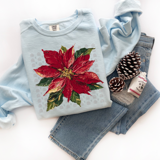 Hand Painted Poinsettia