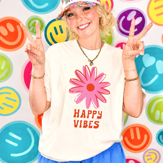 Happy Vibes Pink Flower