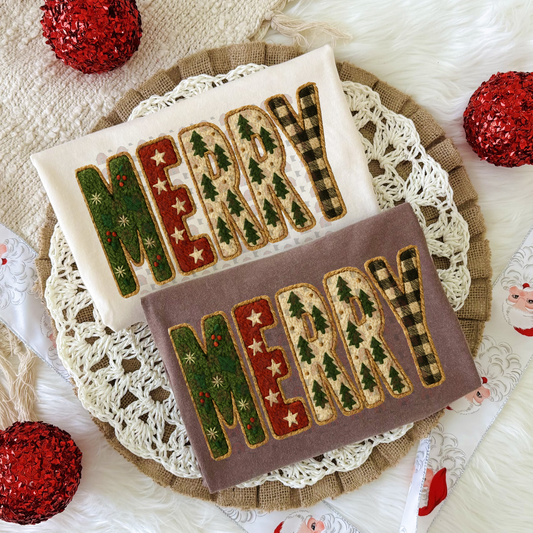 Holly Stars Trees Checkers Merry