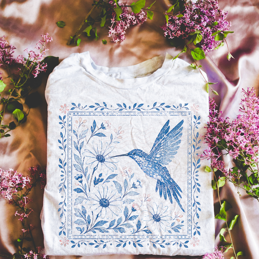 Hummingbird And Flowers