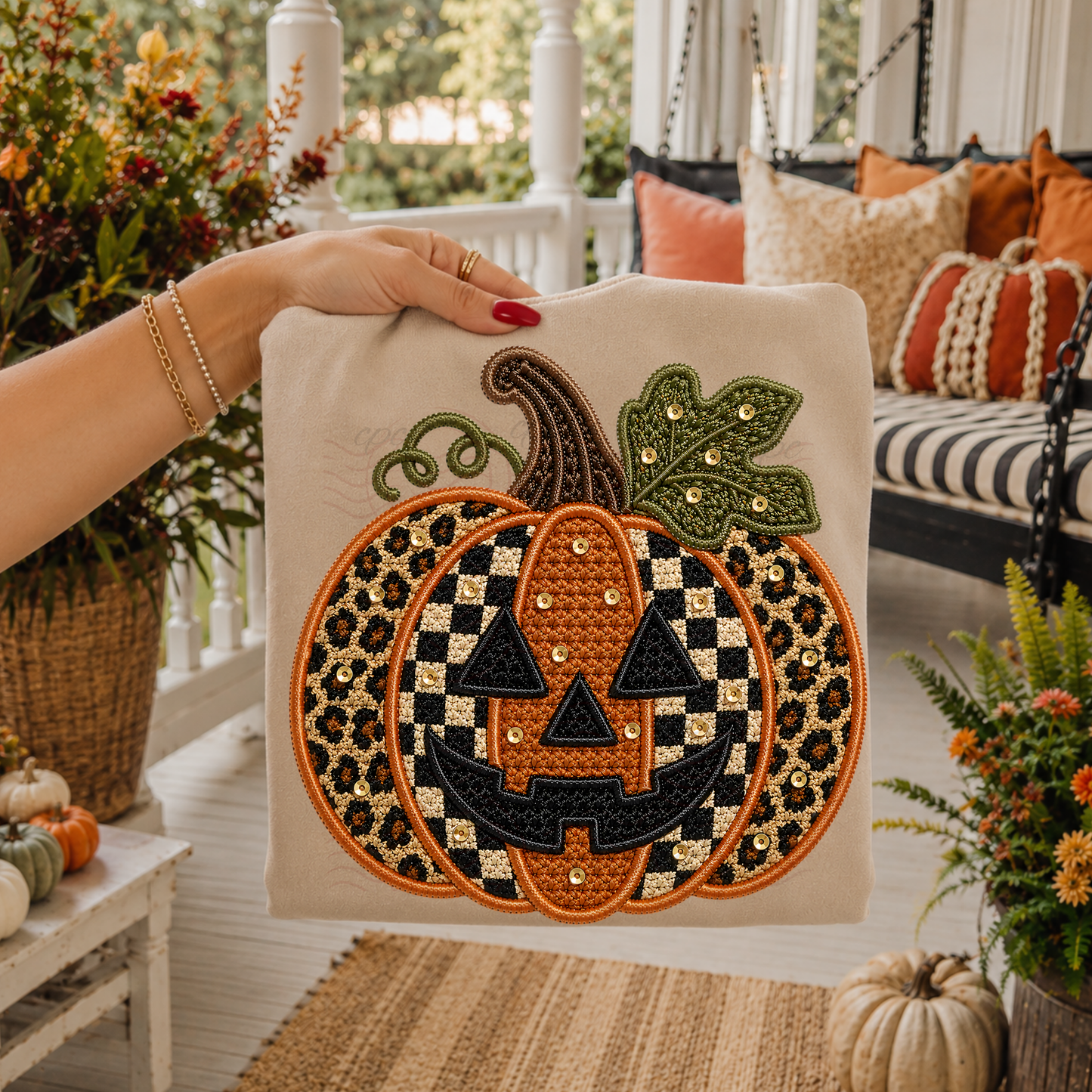 Jack O Lantern Plaid Leopard