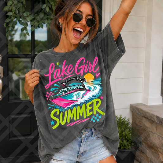Colorful Lake Girl Summer