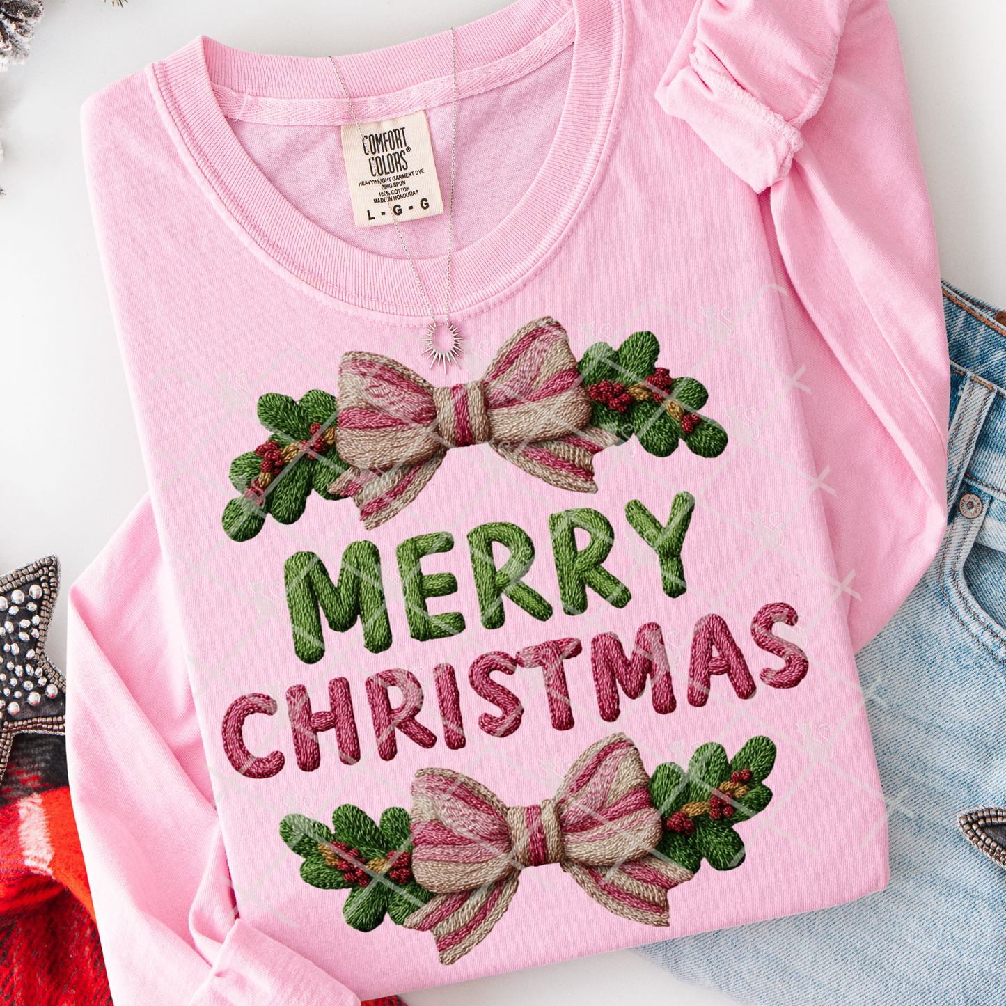 Latch Hook Yarn Pink Merry Christmas