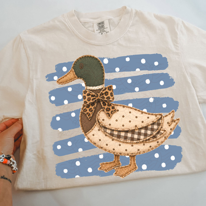 Leopard Bow Duck Stripes
