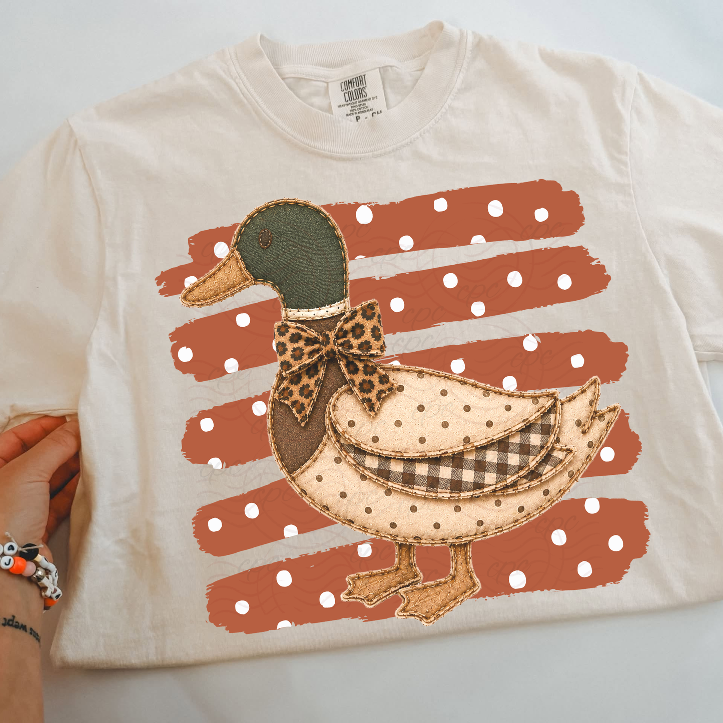Leopard Bow Duck Stripes