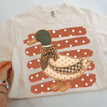 Leopard Bow Duck Stripes