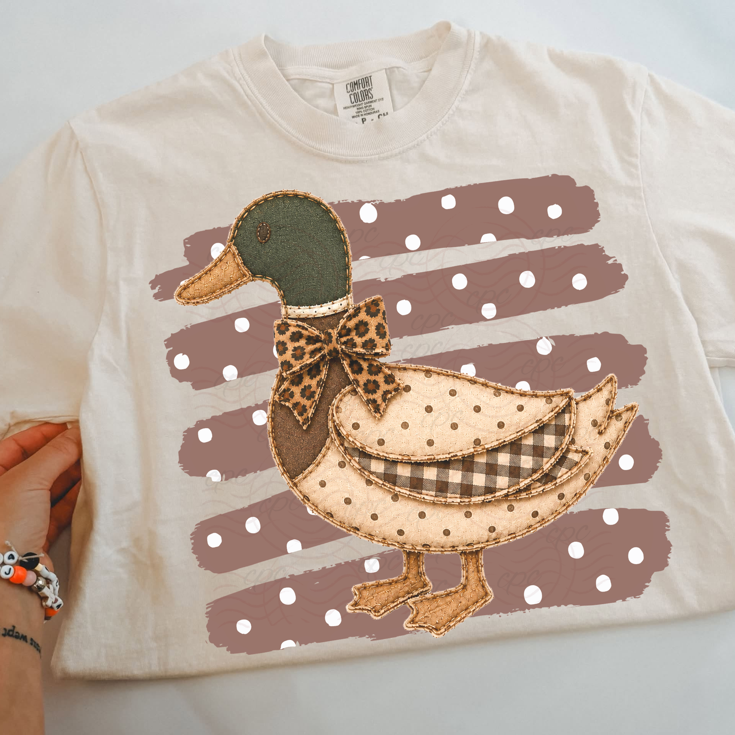Leopard Bow Duck Stripes
