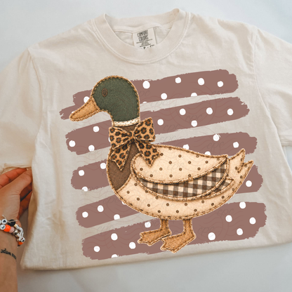 Leopard Bow Duck Stripes