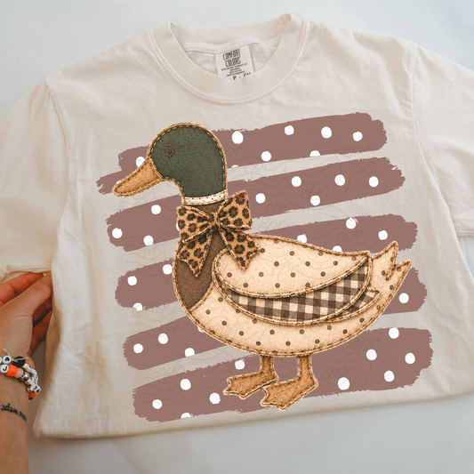 Leopard Bow Duck Stripes