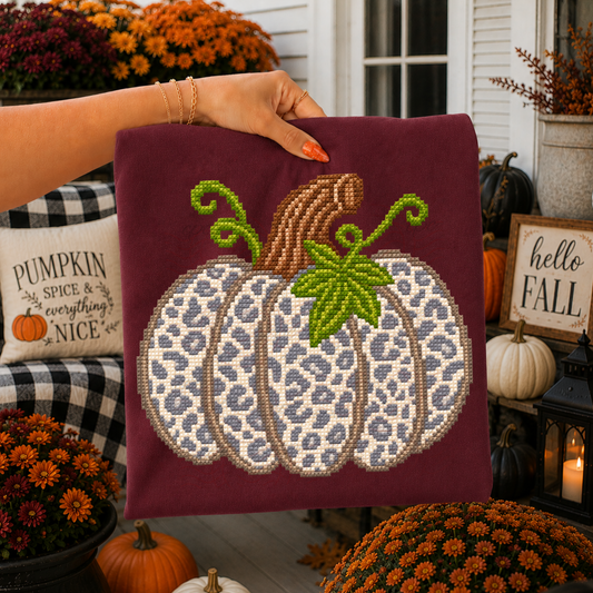 Leopard Stitched Pumpkin