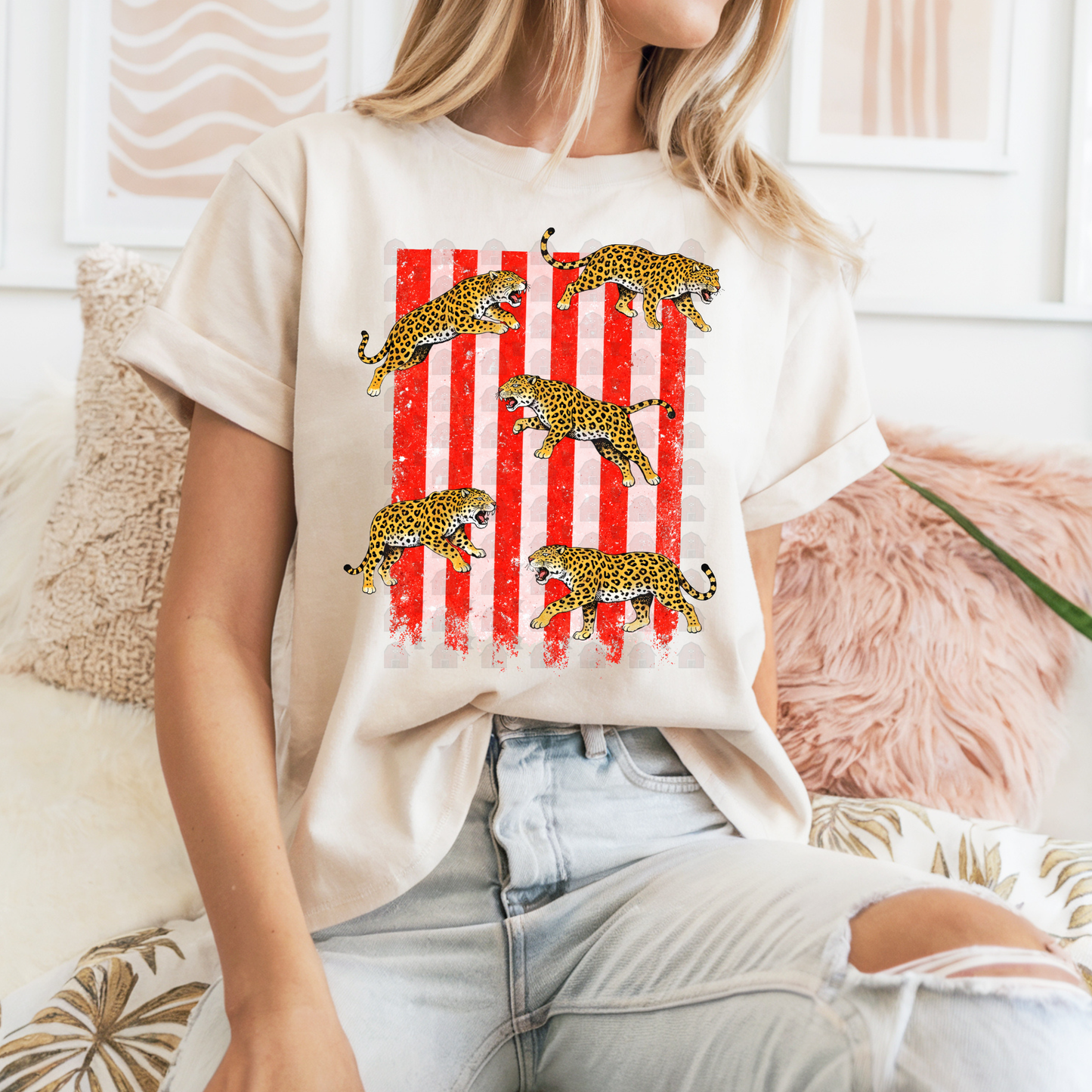 Leopard Striped Distressed