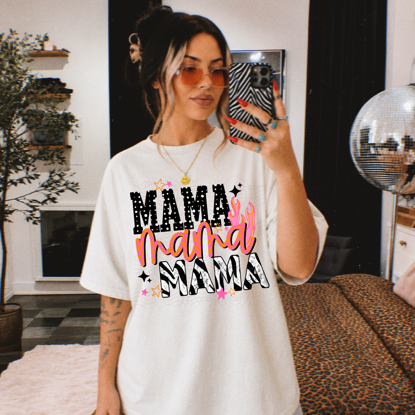 Mama Pink And Orange Zebra