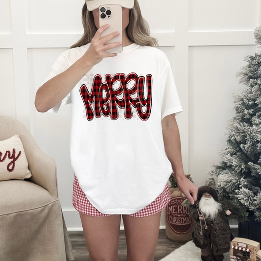 Merry Funky Doodle Buffalo Check