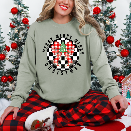 Merry Merry Merry Checkered Christmas