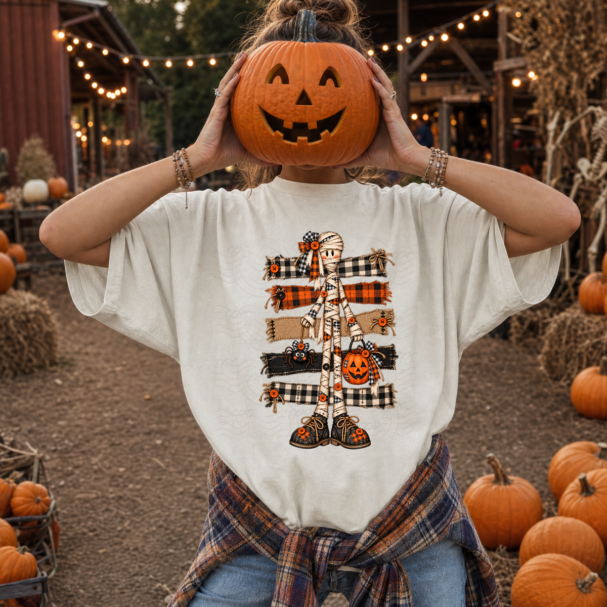 Mummy Burlap Stripes