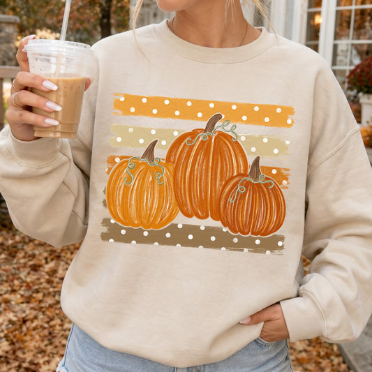 Neutral Polka Dot Stripes Pumpkins