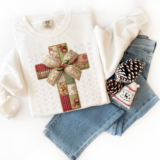 Patchwork Holiday Cross