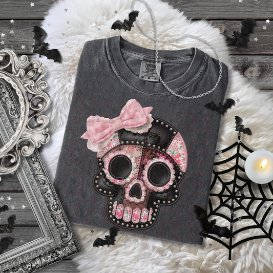 Patchwork Leather Skull