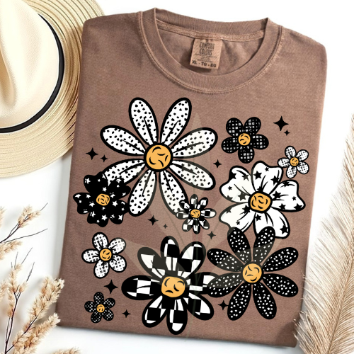Patterned Daisies Collage