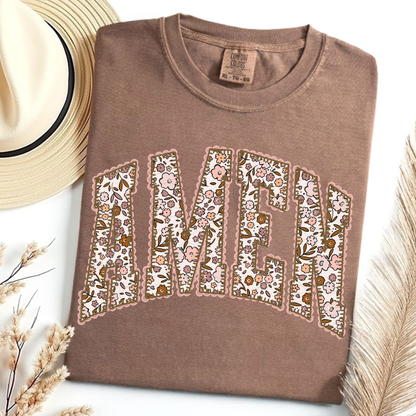 Pink And Brown Florals Amen