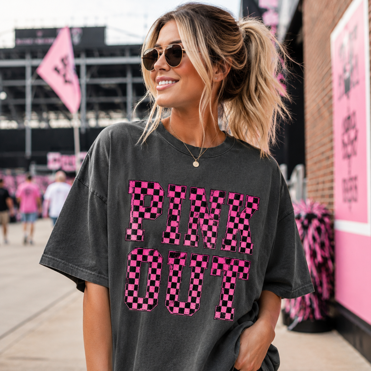 Pink Out Checkered Ombre