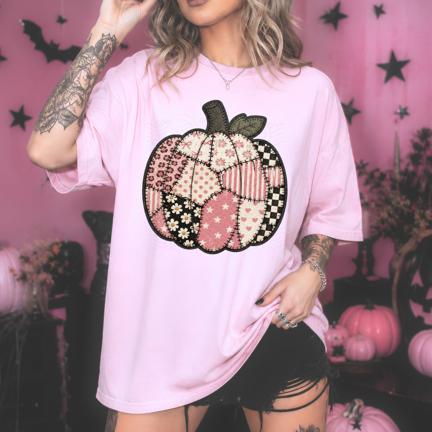Pink Patterned Pumpkin