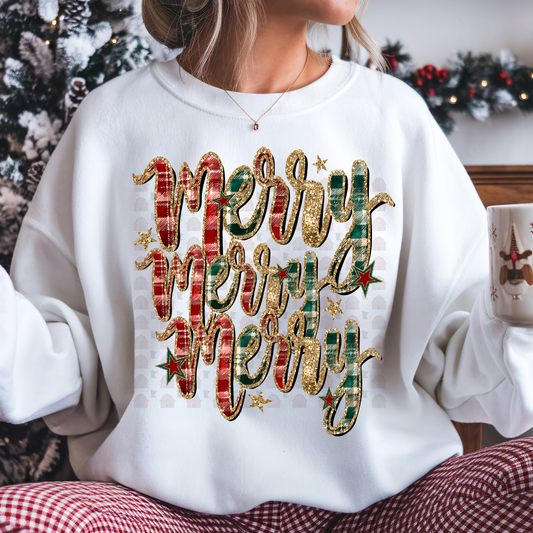 Plaid Gold Merry Merry Merry