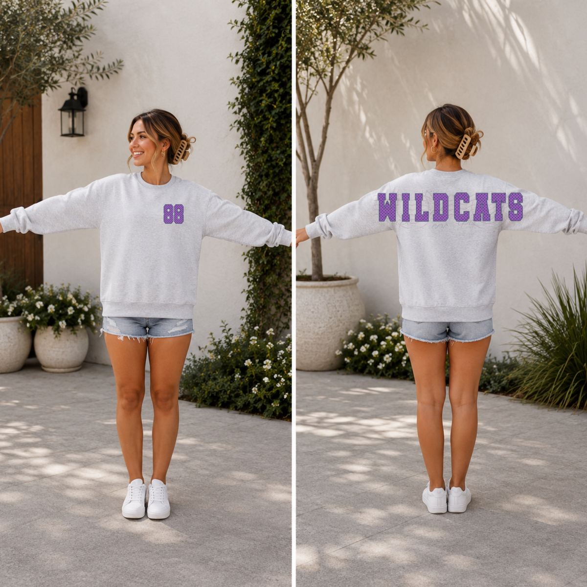 CUSTOMIZABLE - Polka Dotted Big Across The Back And Number