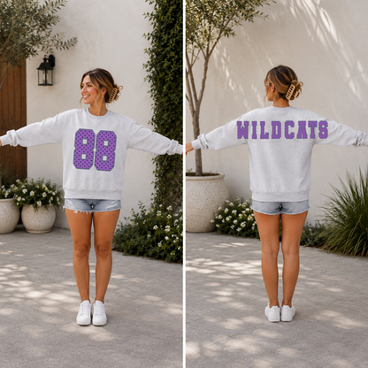 CUSTOMIZABLE - Polka Dotted Big Across The Back And Number