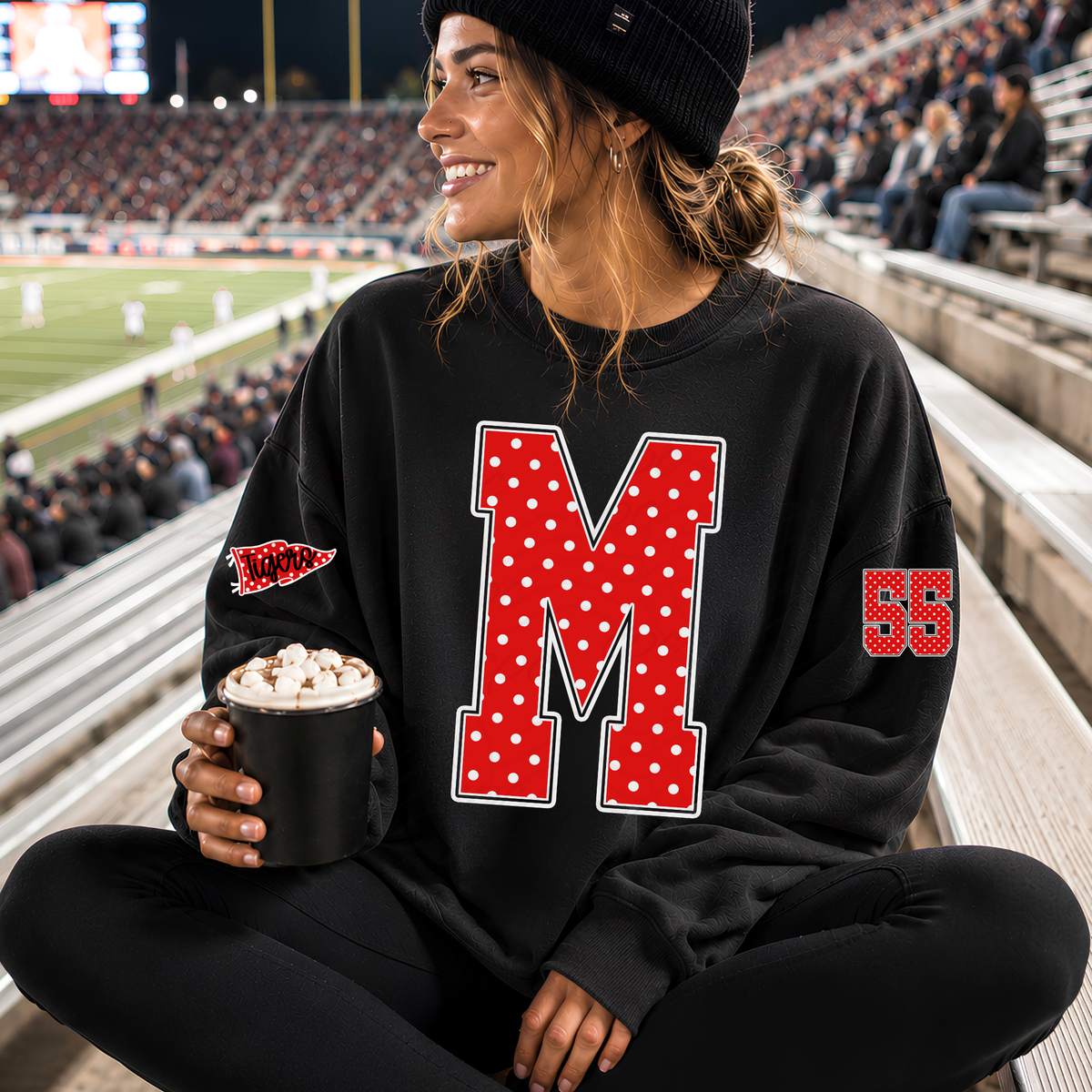 CUSTOMIZABLE - Polka Dot Varsity Monogram