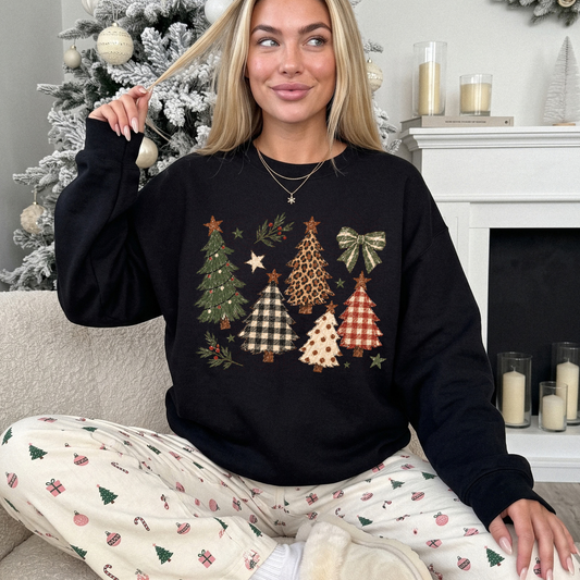 Primitive Christmas Trees Collage