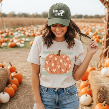 Pumpkin Hearts Stripes